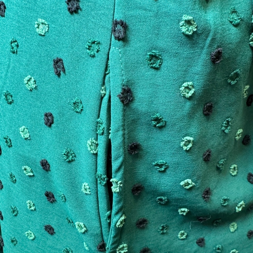 Nina Leonard Emerald Textured Button-Front Midi Size Large - Picture 6 of 10